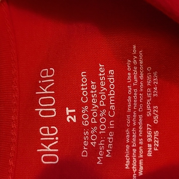 NWT: Okie Dokie Candy Cane Cutie Tutu Dress - Picture 7 of 8